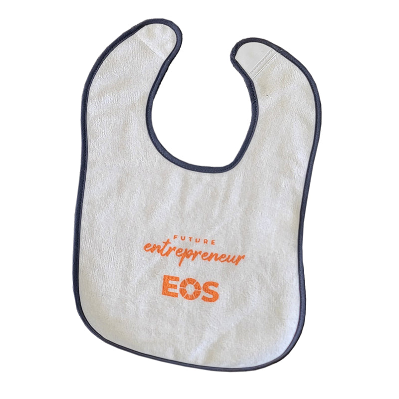 EOS Future Entrepreneur Bib - White w/ Navy Trim