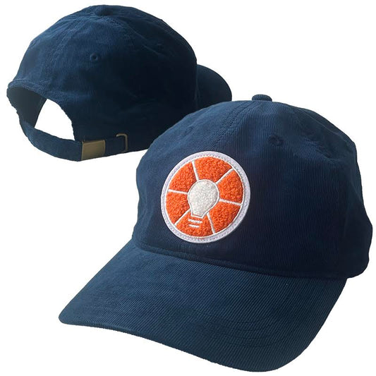 Corduroy Dad Cap - Chenille Patch - Navy