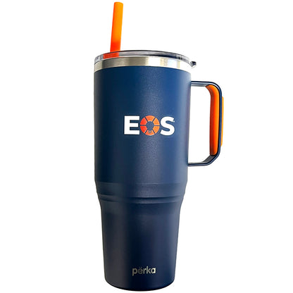 Perka® Portofino 36 oz. Double Wall Recycled Stainless Steel Travel Mug - Navy