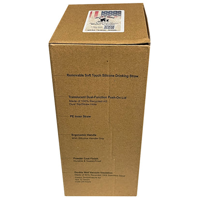 Perka® Portofino 36 oz. Double Wall Recycled Stainless Steel Travel Mug - Navy